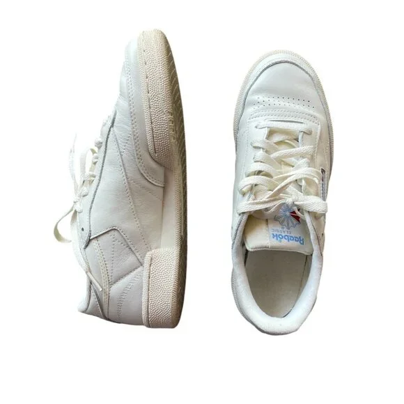 Reebok Club C 85 Vintage Sneakers – White with Blue Logo, Women’s 8 / Men's 6.5 - Picture 11 of 13